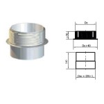 Redukce pro připojení do keramického komínu 200/200 mm NEREZ